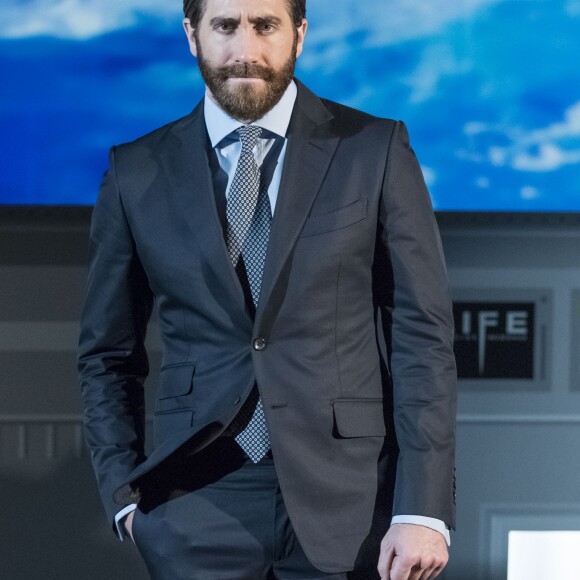 Jake Gyllenhaal au photocall du film "Life - origine inconnue" au planetarium du palais de la découverte à Paris le 13 mars 2017. © Olivier Borde / Bestimage.