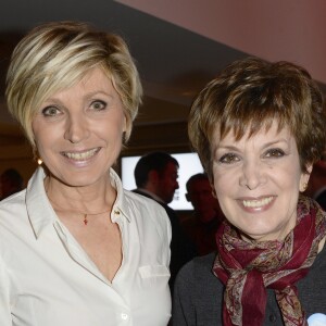Evelyne Dhéliat et Catherine Laborde - Soirée de lancement de la campagne "My Positive Impact" de la Fondation Nicolas Hulot à l'Espace Vivendi à Paris, le 11 mars 2015.