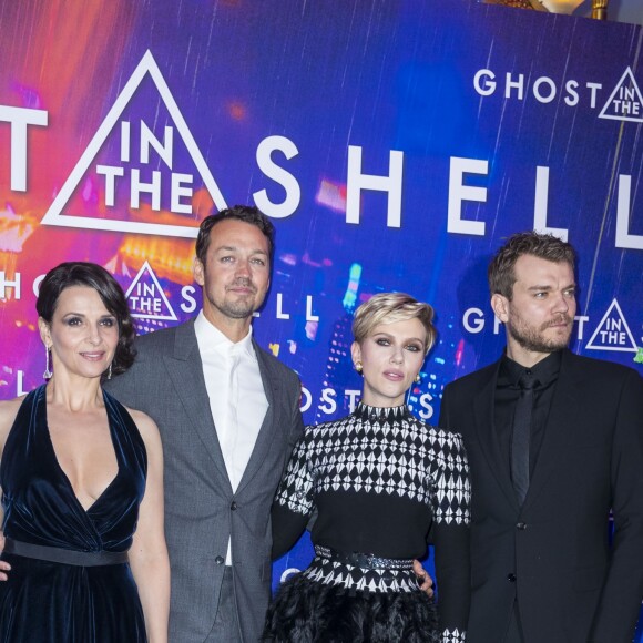 Juliette Binoche, Scarlett Johansson, Rupert Sanders et Pilou Asbaek - Avant-première du film "Ghost in the Shell" au Grand Rex à Paris, le 21 mars 2017. © Olivier Borde/Bestimage