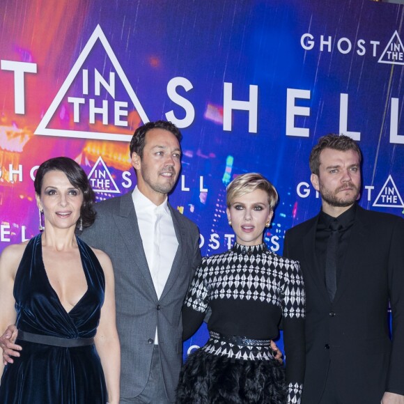 Juliette Binoche, Scarlett Johansson, Rupert Sanders et Pilou Asbaek - Avant-première du film "Ghost in the Shell" au Grand Rex à Paris, le 21 mars 2017. © Olivier Borde/Bestimage