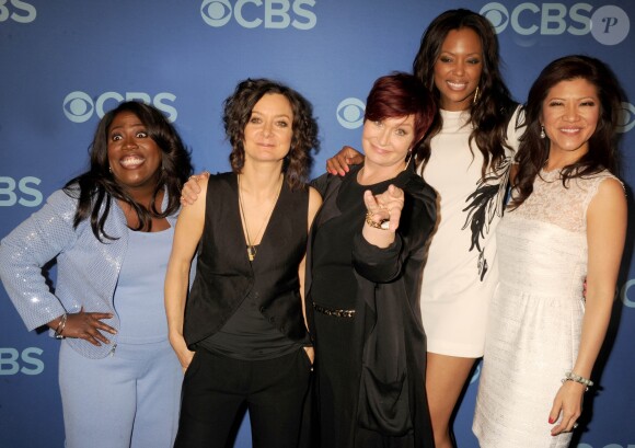 Sheryl Underwood, Sara Gilbert, Sharon Osbourne, Aisha Tyler et Julie Chen à la soirée "CBS Network Upfront " à New York, le 14 mai 2014