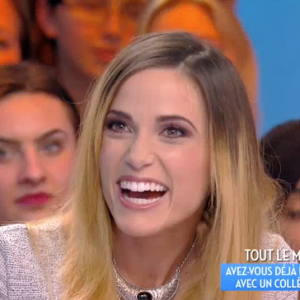 Capucine Anav évoque une nouvelle fois son attirance pour Camille Combal. Emission "Touche pas à mon poste" sur C8. Le 24 mars 2017.