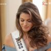 Iris Mittenaere très émue en évoquant les moqueries subies dans son enfance à cause de sa maigreur. Emission "50 mn inside" sur TF1. Le 25 mars 2017.