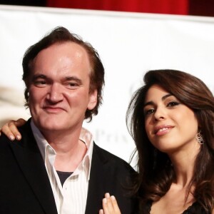 Quentin Tarantino et sa compagne Daniela Pick - Photocall de la cérémonie du Prix Lumière lors du 8ème Festival Lumière à Lyon. Le 14 octobre 2016