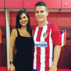 Kevin Gameiro avec sa femme Lina dans le vestiaire de l'Atletico Madrid après son arrivée au club, photo Instagram 2016.