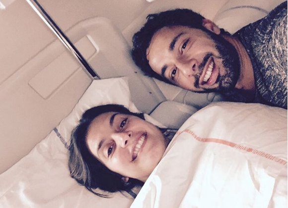 Laetitia Milot et son mari Badri à l'hôpital - Photo publiée sur Instagram le 25 mars 2017