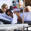 Roger Federer et sa femme Miroslava Vavrinec (Mirka) profitent d'une belle journée ensoleillée sur une plage à Miami, le 29 mars 2017.