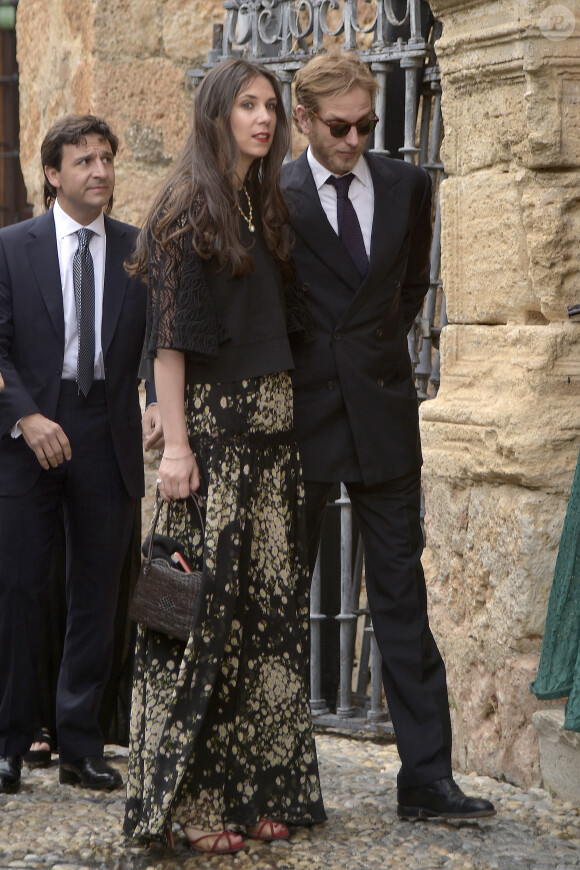 Andrea Casiraghi et Tatiana Santo Domingo au mariage d'Alejandro Santo Domingo, oncle de Tatiana, et Lady Charlotte Wellesley en Andalousie le 28 mai 2016.