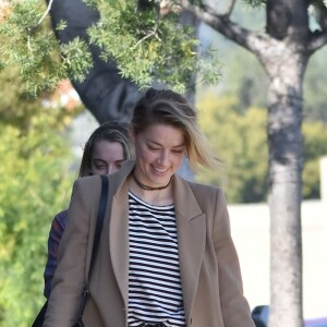 Amber Heard promène ses chiens et déjeune avec une amie à Los Feliz, le 26 janvier 2017
