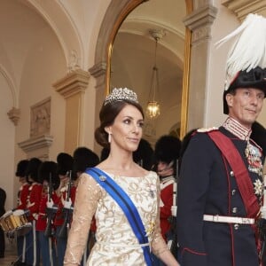 La princesse Marie et le prince Joachim de Danemark le 28 mars 2017 à Copenhague lors du dîner en l'honneur de la visite officielle du roi Philippe et de la reine Mathilde de Belgique.