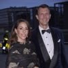 La princesse Marie et le prince Joachim de Danemark le 29 mars 2017 devant le Diamant noir à Copenhague pour la soirée de gala organisée dans le cadre de la visite officielle du roi Philippe et de la reine Mathilde de Belgique.