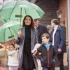 Le prince Joachim et la princesse Marie de Danemark étaient accompagnés de leurs enfants Henrik (7 ans) et Athena (5 ans) pour l'inauguration, sous la pluie, de la saison 2017 du parc d'attractions Bakken, le 30 mars 2017 à Gentofte au nord de Copenhague.