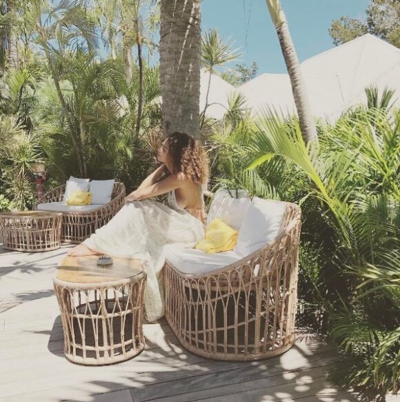 Chloé Mortaud en vacances à Saint-Barthélemy. Avril 2017.