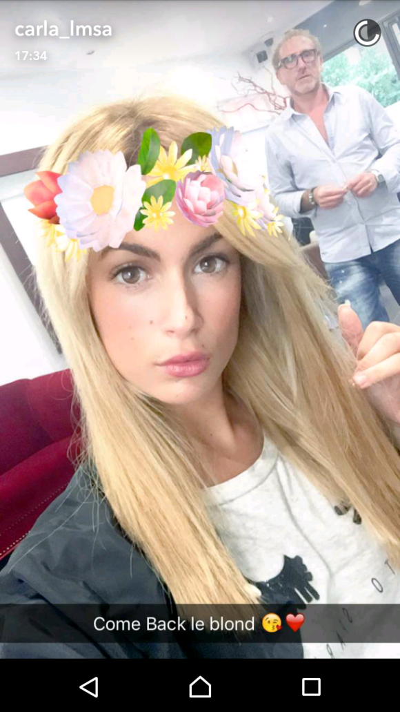 Carla des Marseillais blonde, sur Snapchat, juillet 2016