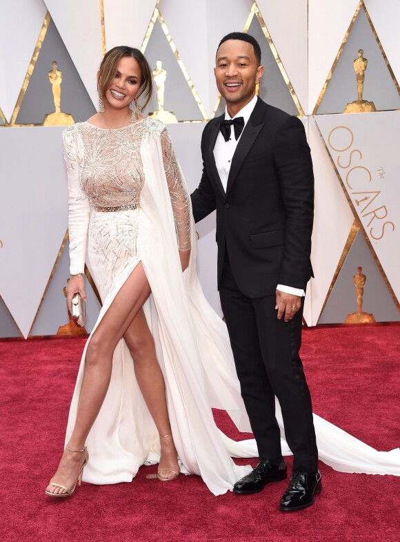 John Legend et sa femme Chrissy Teigen - 89e cérémonie des Oscars à Hollywood, le 26 février 2017. © Lisa O'Connor/Zuma Press/Bestimage