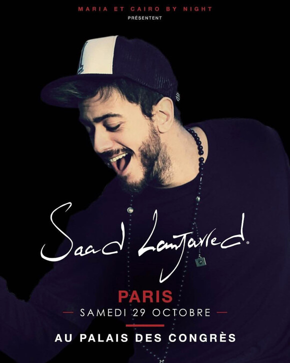 Affriche du concert de Saad Lamjarred, à Paris (annulé), le 29 octobre 2016
