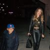 La La Anthony et son fils Kiyan à New York en janvier 2014.