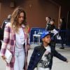 La La Anthony et son fils Kiyan vont voir un match de Carmelo et les Knicks au Madison Square Garden le 20 janvier 2014.
