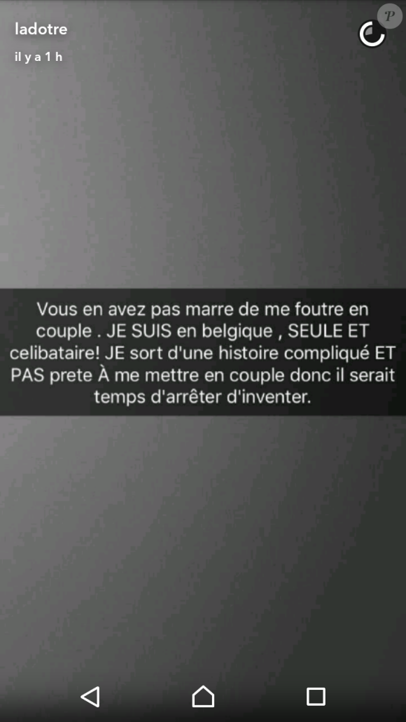 Aurélie Dotremont - Snapchat, 17 avril 2017