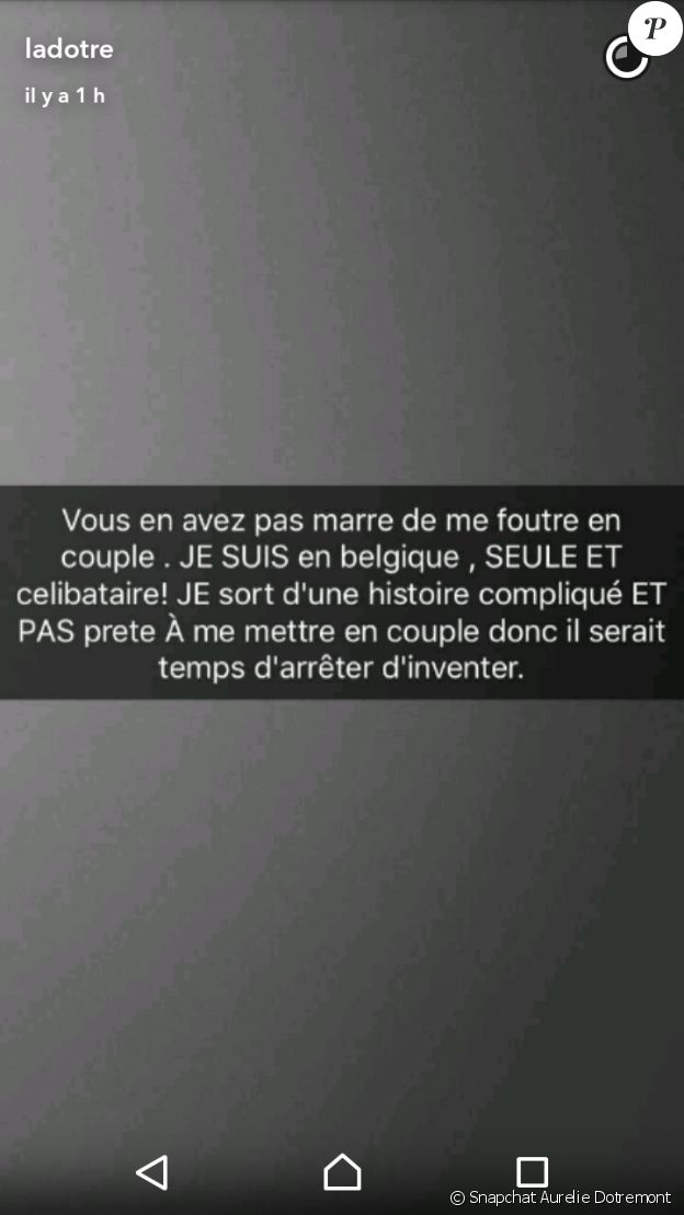 Aurélie Dotremont - Snapchat, 17 avril 2017