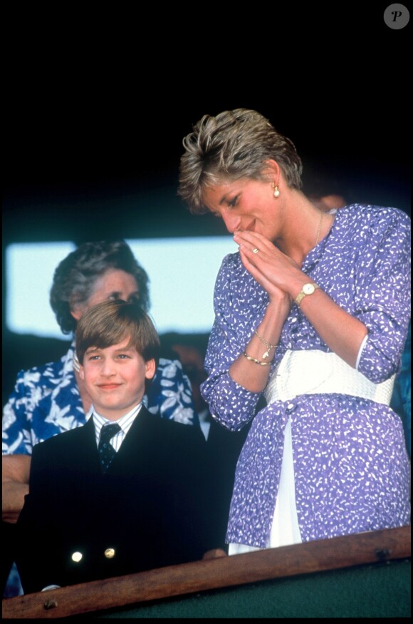 La princesse Diana et son fils William à Wimbledon en 1991