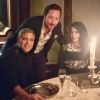 Exclusif - George Clooney et sa femme Amal Alamuddin (enceinte) dînent au restaurant Lapérouse et posent avec le maître des lieux Grégory Lentz à Paris le 25 février 2017