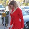 Khloe Kardashian en tenue rouge sexy à Los Angeles le 21 avril 2017.
