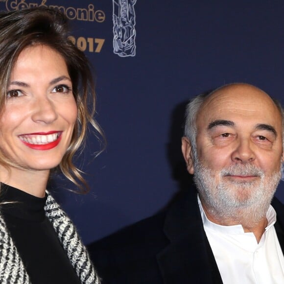 Gérard Jugnot et sa femme Patricia Campi - Photocall de la 42ème cérémonie des Cesar à la salle Pleyel à Paris, le 24 février 2017. © Dominique Jacovides - Olivier Borde / Bestimage