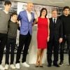 Zinedine Zidane avec sa femme Véronique et ses quatre enfants Enzo, Luca, Elyaz et Théo, Florentino Perez - Zinédine Zidane devient l'entraineur du Real de Madrid et remplace ainsi Rafael Benítez à Madrid en Espagne le 4 janvier 2015