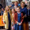 Le roi Willem-Alexander avec la reine Maxima des Pays-Bas et leurs enfants (les princesses Catharina-Amalia, Alexia et Ariane) lors de la Fête du Roi 2017 à Tilburg, le 27 avril 2017.26/04/2017 - Tilburg