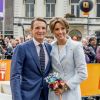 Le prince Bernhard et la princesse Annette lors des célébrations publiques du 50e anniversaire du roi Willem-Alexander des Pays-Bas le 27 avril 2017 à Tilburg, dans le sud du pays.