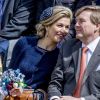 Le roi Willem-Alexander des Pays-Bas fêtait en famille et en public, ici avec sa femme la reine Maxima, son 50e anniversaire le 27 avril 2017 à l'occasion de grandes célébrations à Tilburg, dans le sud du pays.