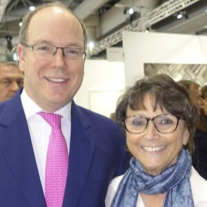 Semi-Exclusif - Le prince Albert II de Monaco et Martine Fresia - Inauguration de l'exposition artmonte-carlo à Monaco le 28 avril 2017 © Claudia Albuquerque / Bestimage