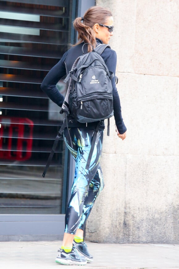 Exclusif - Pippa Middleton sort de sa séance de sport à la salle KX à Londres, le 5 mai 2017, à deux semaines de son mariage avec James Matthews.