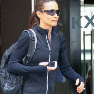 Exclusif - Pippa Middleton sort de sa séance de sport à la salle KX à Londres, le 5 mai 2017, à deux semaines de son mariage avec James Matthews.