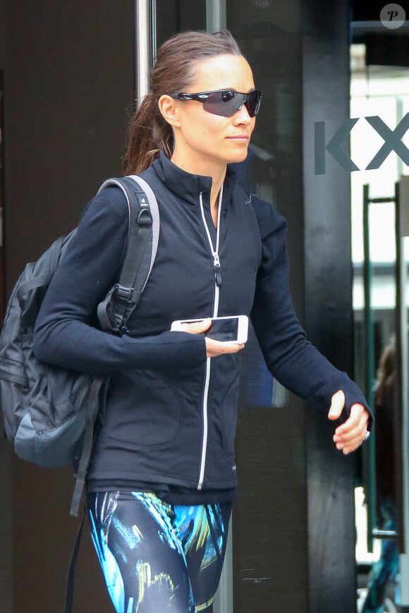 Exclusif - Pippa Middleton sort de sa séance de sport à la salle KX à Londres, le 5 mai 2017, à deux semaines de son mariage avec James Matthews.