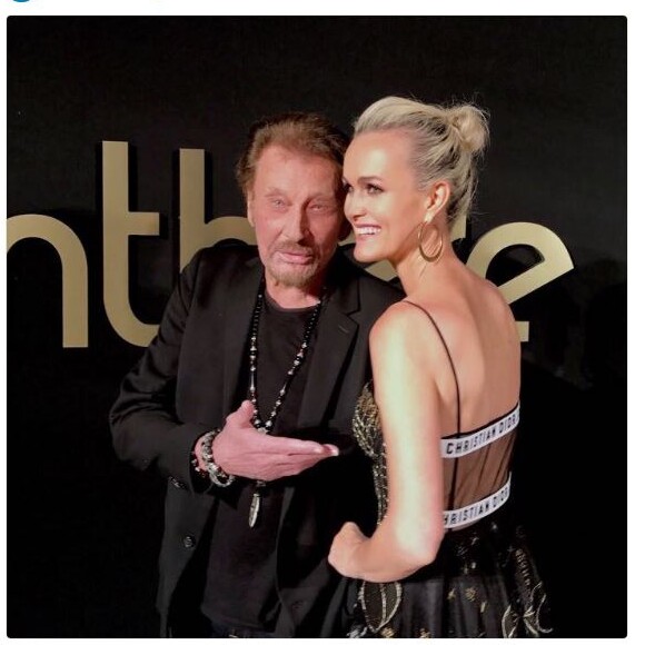 Johnny et Laeticia Hallyday à la soirée  Panthère de Cartier aux studios Milk, à Los Angeles, le 5 mai 2017.