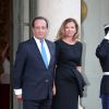 François Hollande president de la republique et Valerie Trierweiler - Diner en l'honneur de Mr Joachim Gauck president federal d'Allemagne au palais de l'Elysee a Paris le 3 septembre 2013.