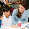 Catherine Kate Middleton, la duchesse de Cambridge en visite au Luxembourg sur la place Clairefontaine pour un évènement sur le thème du cyclisme , le 11 mai 2017.  The Duchess of Cambridge speaks with children as she tours a cycling themed festival in Place de Clairefontaine Luxembourg, during a day of visits in Luxembourg where she is attending commemorations marking the 150th anniversary 1867 Treaty of London, that confirmed the country's independence and neutrality.11/05/2017 - Luxembourg