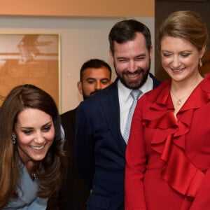 Catherine (Kate) Middleton, duchesse de Cambridge et la comtesse Stéphanie de Lannoy, grande-duchesse héritière de Luxembourg et le prince Guillaume, grand-duc héritier de Luxembourg - Catherine Kate Middleton, la duchesse de Cambridge en visite au Luxembourg, le 11 mai 2017. Kate Middleton visite le musée Dräi Eechelen lors de la célébration du 150e anniversaire de la signature du Traité de Londres.  Catherine visits Dräi Eechelen museum during the celebration of the 150th anniversary of the Treaty of London, signed on 11th May 1867 in Luxembourg, on May 11, 2017.11/05/2017 - Luxembourg