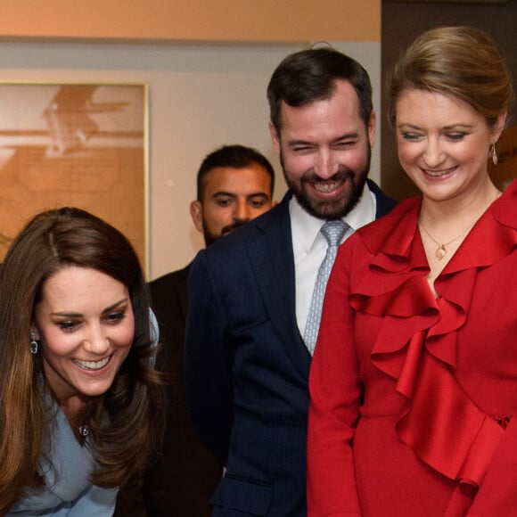 Catherine (Kate) Middleton, duchesse de Cambridge et la comtesse Stéphanie de Lannoy, grande-duchesse héritière de Luxembourg et le prince Guillaume, grand-duc héritier de Luxembourg - Catherine Kate Middleton, la duchesse de Cambridge en visite au Luxembourg, le 11 mai 2017. Kate Middleton visite le musée Dräi Eechelen lors de la célébration du 150e anniversaire de la signature du Traité de Londres.  Catherine visits Dräi Eechelen museum during the celebration of the 150th anniversary of the Treaty of London, signed on 11th May 1867 in Luxembourg, on May 11, 2017.11/05/2017 - Luxembourg