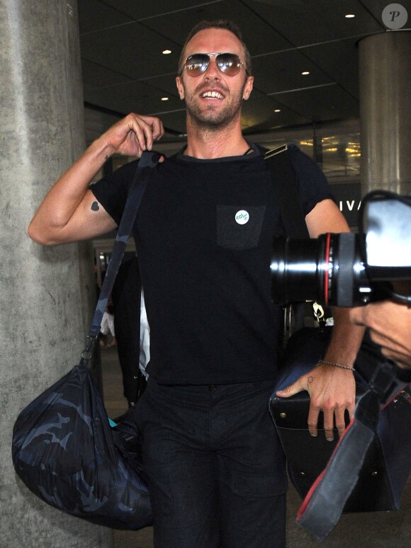 Chris Martin arrive à Los Angeles le 6 septembre 2014.