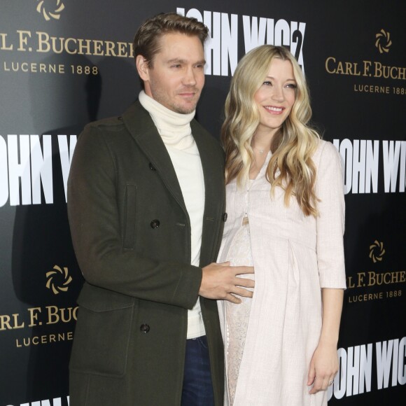 Chad Michael Murray et sa femme Sarah Roemer enceinte à la première de ''John Wick Chapter Two'' au théâtre Arclight à Hollywood, le 30 janvier 2017