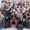 Pedro Almodovar, président du jury, au milieu des photographes. - Photocall du Jury du 70ème festival de Cannes le 17 mai 2017 © Cyril Moreau / Bestimage
