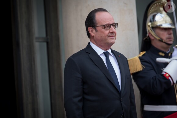 François Hollande au palais de l'Elysée à Paris pour la cérémonie d'investiture d'E. Macron, nouveau président de la République, le 14 mai 2017. © Cyril Moreau/Bestimage