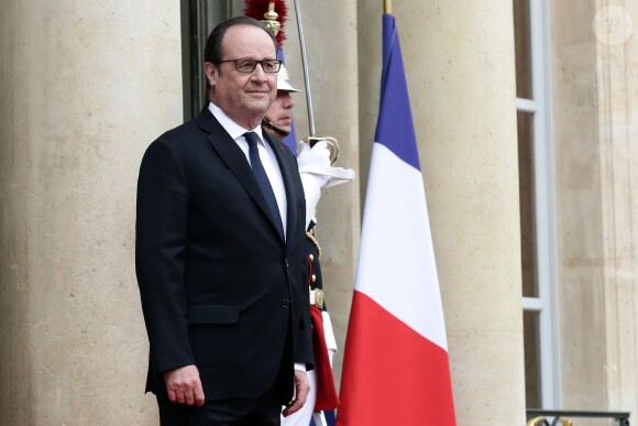 François Hollande lors de la passation de pouvoir entre Emmanuel Macron et François Hollande au palais de l'Elysée à Paris le 14 mai 2017. © Stéphane Lemouton / Bestimage