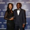 Exclusif  - Zoumana Camara et sa femme Awa - Dîner de gala au profit de la Fondation PSG au Parc des Princes à Paris le 16 mai 2017.