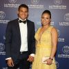 Exclusif - Thiago Silva et sa femme Isabele - Dîner de gala au profit de la Fondation PSG au Parc des Princes à Paris le 16 mai 2017.