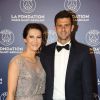 Exclusif - Thiago Motta et sa femme Francisca - Dîner de gala au profit de la Fondation PSG au Parc des Princes à Paris le 16 mai 2017.