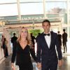 Exclusif - Angel Di María et sa femme Jorgelina Cardoso - Dîner de gala au profit de la Fondation PSG au Parc des Princes à Paris le 16 mai 2017.